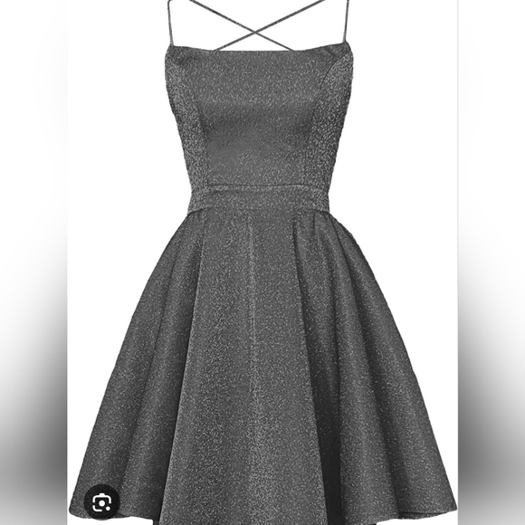 Speechless Dresses & Skirts - Speechless Glitter Silver Short Flare Skirt Dress. Size 1.